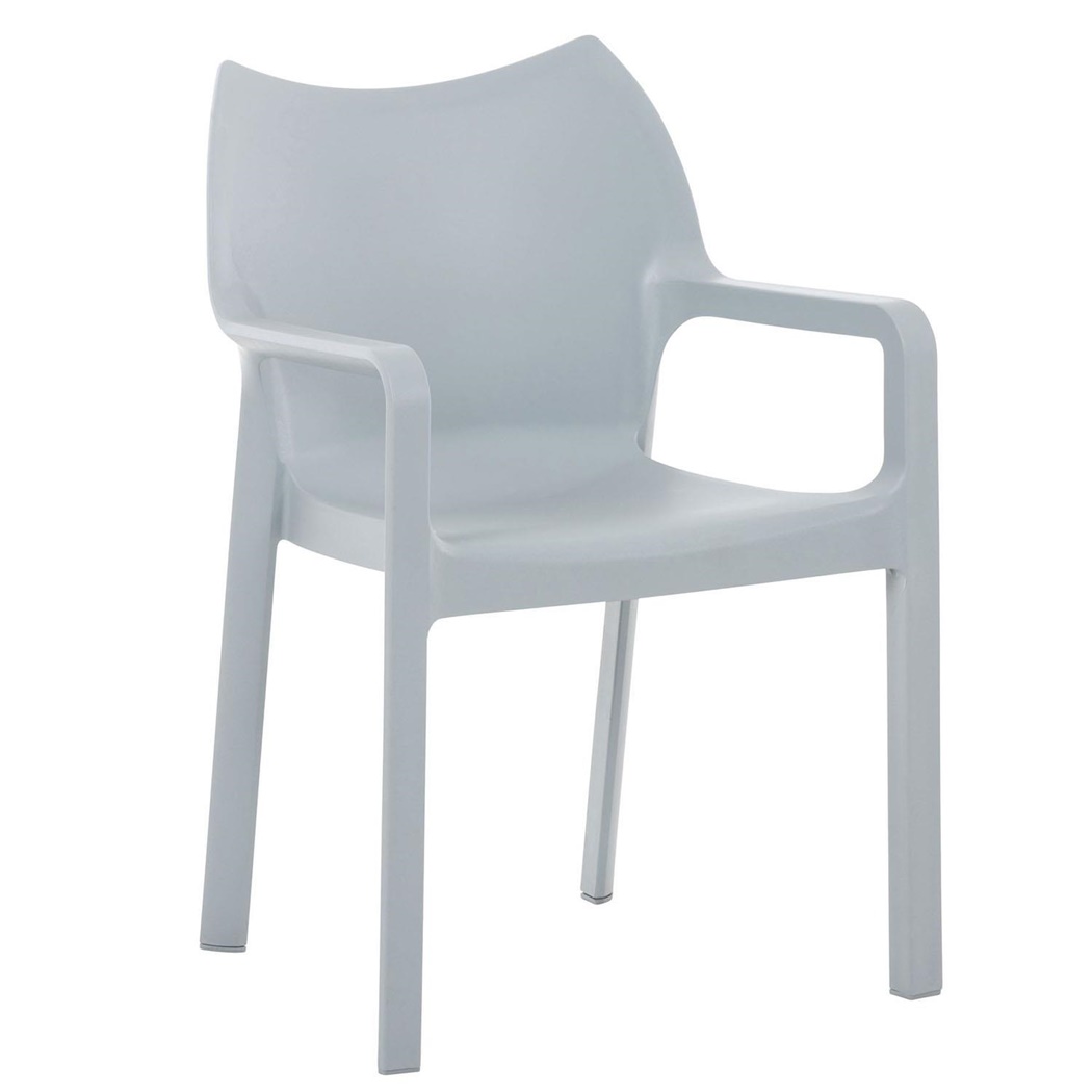 Chaise visiteur SAMOS, Empilable, Design Moderne, couleur Gris
