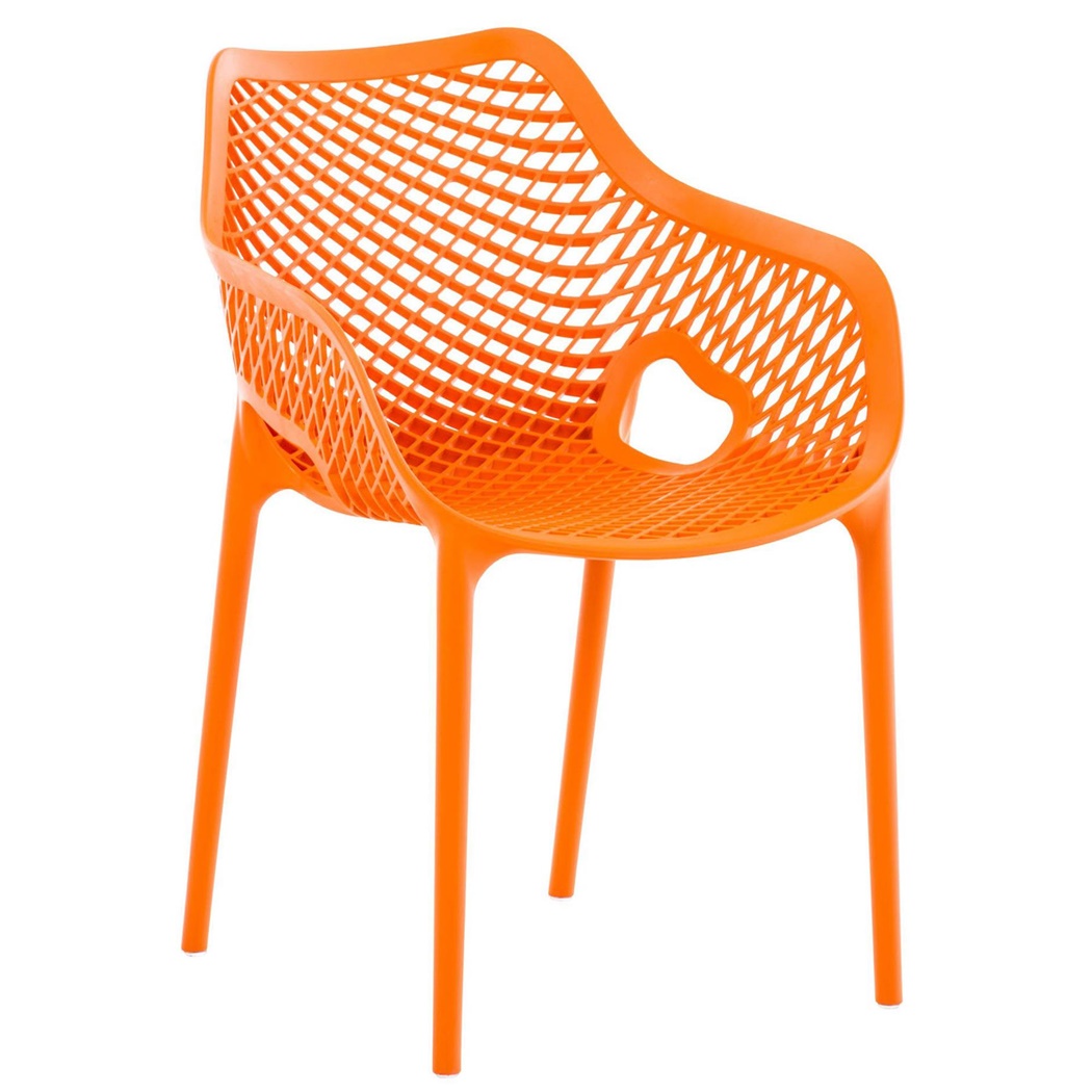 Chaise visiteur NORIA, Empilable, Design, en Polypropylène, Orange