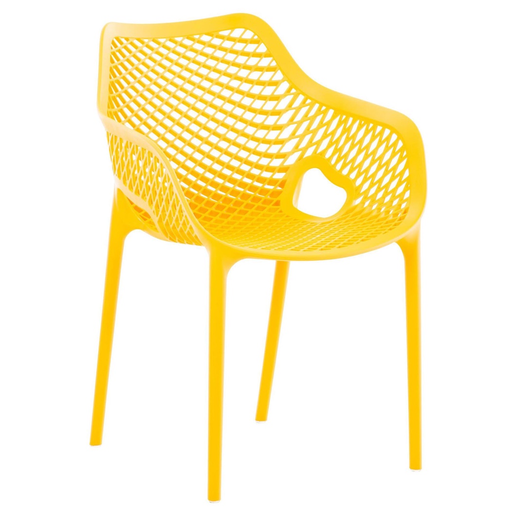 Chaise visiteur NORIA, Empilable, Design, en Polypropylène, Jaune