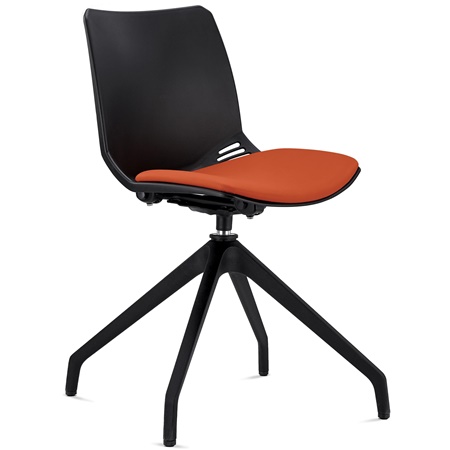 Chaise visiteur SUVA, Pivotante, Design Moderne, en Polypropylène, Orange