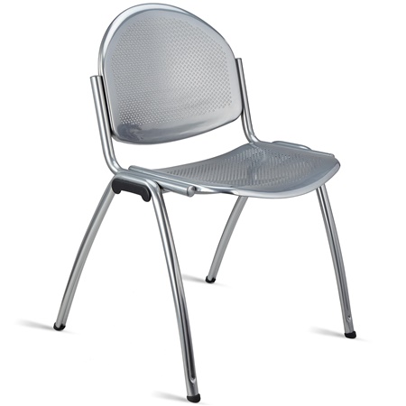 Chaise visiteur BABEL, Structure Métallique, Empilable, couleur Gris Métallisé