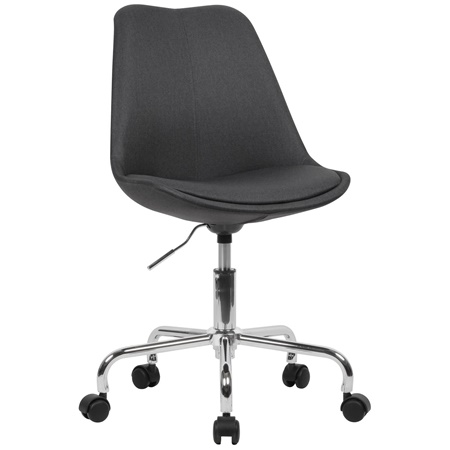 Chaise de Bureau ARIEL, Design Exclusif, Assise Ajustable en Hauteur, couleur Noir