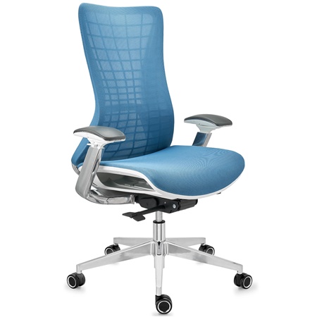 Chaise Ergonomique ENERGY, Design Unique, Excellente Qualité, en Maille, Bleu