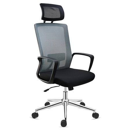 Chaise de Bureau ERGOCITY, Appui-Tête, Support Lombaire, Dossier Basculant, Gris