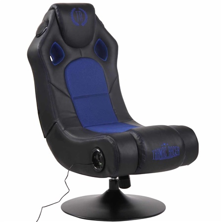 Fauteuil Gaming TAUKEN, Système Audio intégré, Confortable, Design Sportif, en Cuir, Noir/Bleu