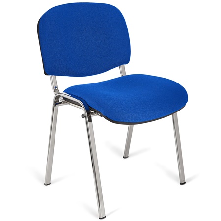 Chaise visiteur MOBY BASE, Commode et Pratique, Prix Incroyable, Bleu et Piétement Chromé