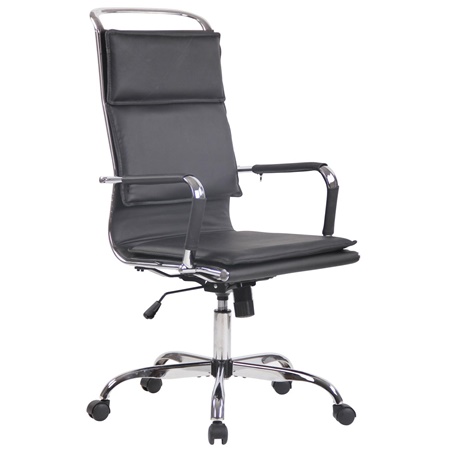 Chaise de Bureau QUEBEC CUIR AUTHENTIQUE, Design Moderne, Grand Confort, Noir