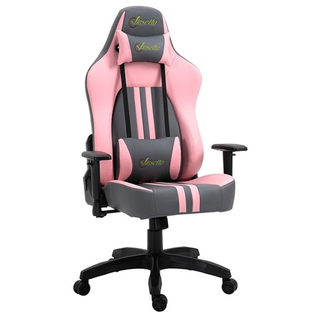 Fauteuil Gaming VINE, Design Exclusif, Très Confortable, en Cuir, Rose