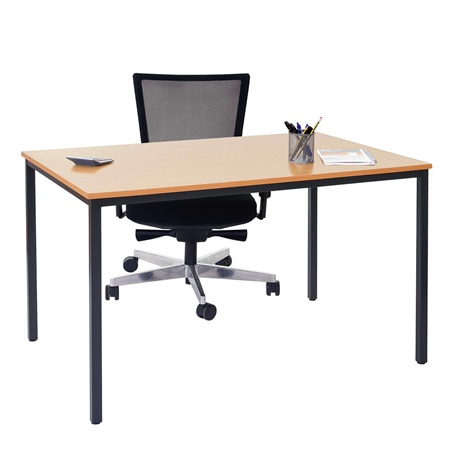 Bureau LODY, 160x80x75cm, Structure Métallique, Bois, Couleur Hêtre