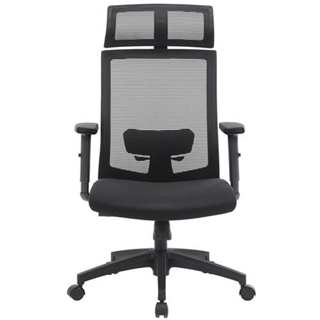 Chaise Ergonomique INSTA, Support Lombaire Réglable, Appui-tête Ajustable, Noir