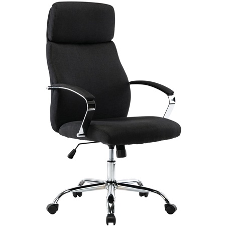 Fauteuil de bureau RONDA TISSU, Élégant et Confortable, Piètement en Métal, Noir