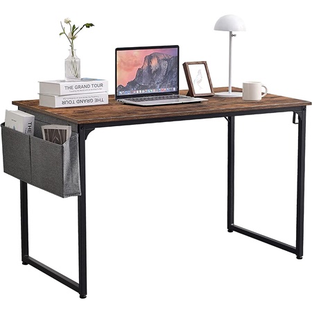 Bureau ANETO PLUS, Dimensions 120x60x74 cm, Design industriel, Métal et Bois, Noyer