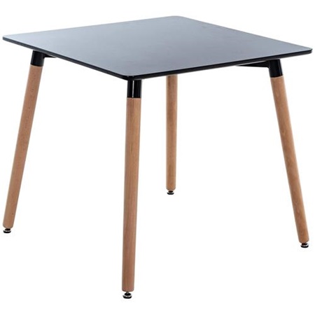 Table d’appoint BERGER, 80x80x70 cm, Pieds Bois, Plateau Bois Noir