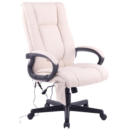 Fauteuil de bureau NINA MASSAGE TISSU, Élégance et Confort, Fonction massage, Crème