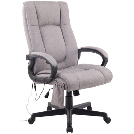 Fauteuil de bureau NINA MASSAGE TISSU, Élégance et Confort, Fonction massage, Gris Clair