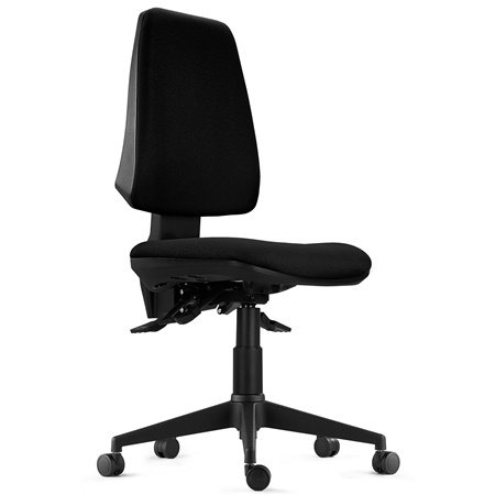 Chaise de Bureau Ergonomique INDIANA BASE, Usage Intensif 8H,Très Solide, en Tissu Noir