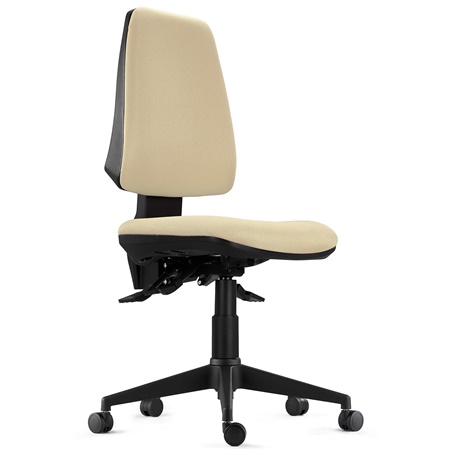 Chaise de Bureau Ergonomique INDIANA BASE, Usage Intensif 8H,Très Solide, en Tissu Crème