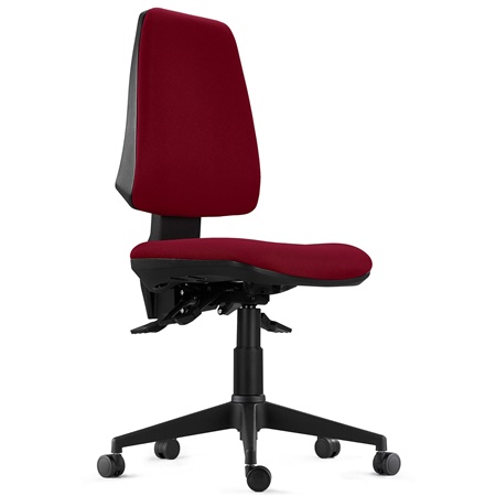 Chaise de Bureau Ergonomique INDIANA BASE, Usage Intensif 8H,Très Solide, en Tissu Bordeaux