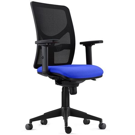Chaise de bureau MILO PRO, Accoudoirs Ajustables, Support Lombaire, en Tissu, Bleu