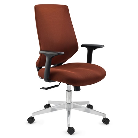 DEMO# Chaise Ergonomique NOLAN, Design Élégant, Confortable, en Maille et Tissu, Marron