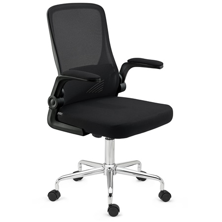 DEMO# Chaise de Bureau FOLD, Accoudoirs Rabattables, Support Lombaire, Noir