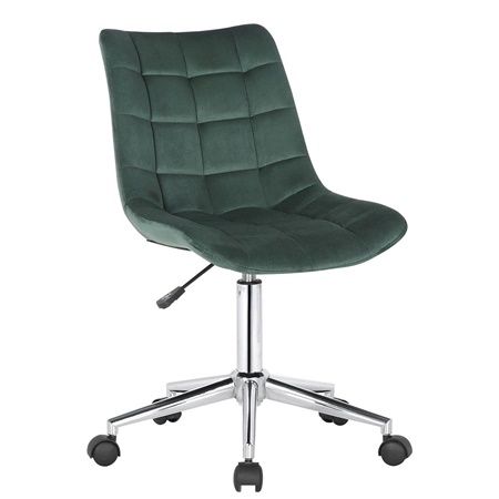 Chaise de bureau SAMMY, Structure métallique, Velours Vert