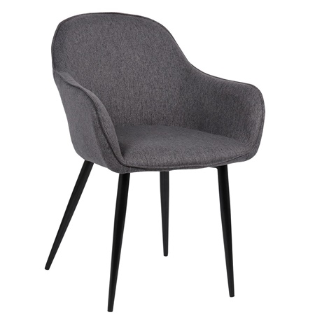 Chaise Visiteur TAMARA, Design Moderne et Sophistiqué, en Tissu Gris Foncé