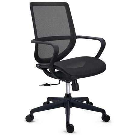 Chaise de bureau PACIFIC, Utilisation 8H, Dossier Ajustable, Confortable et Robuste, Noir