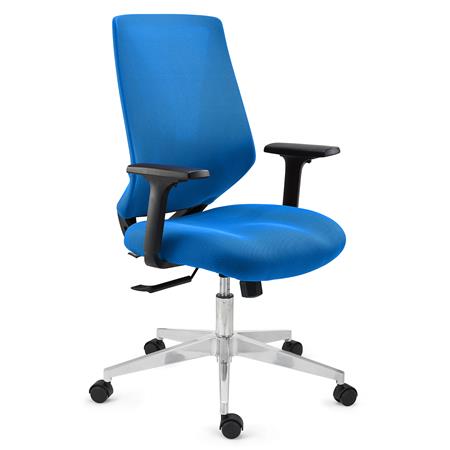 DEMO# Chaise Ergonomique NOLAN, Design Élégant, Confortable, en Maille et Tissu, Bleu