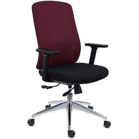 Chaise Ergonomique ASTRA, Assise Ajustable en Profondeur, Utilisation Intensive 8h, Inclinaison Synchrone, Bordeaux