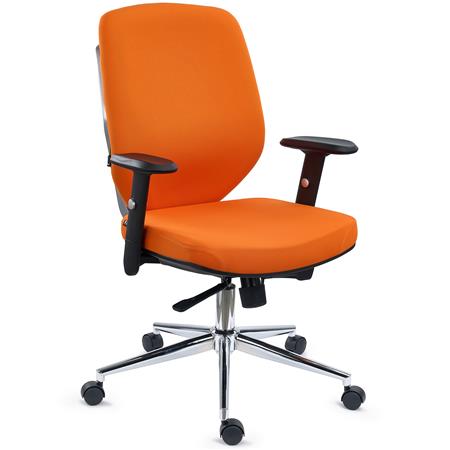 Chaise Ergonomique TRAFIC, Support Lombaire, Accoudoirs Ajustables, Excellent Rembourrage, Orange