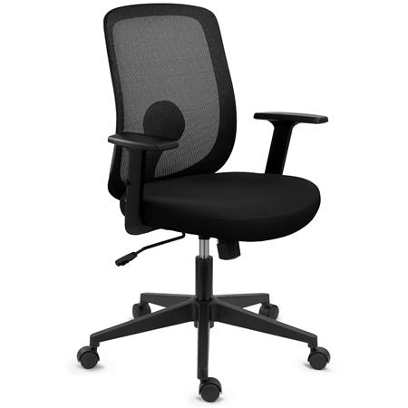 Chaise de bureau VESPA, Support Lombaire, Accoudoirs Ajustables, Confortable et Décorative, Noir