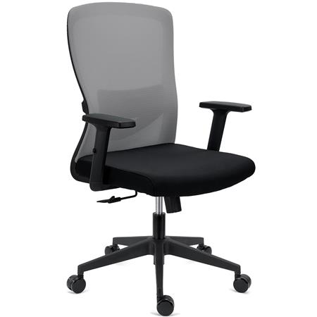 Chaise de Bureau NOTE, Utilisation Intensive de 8h, Support Lombaire Réglable, en Tissu et Maille Respirable, Gris