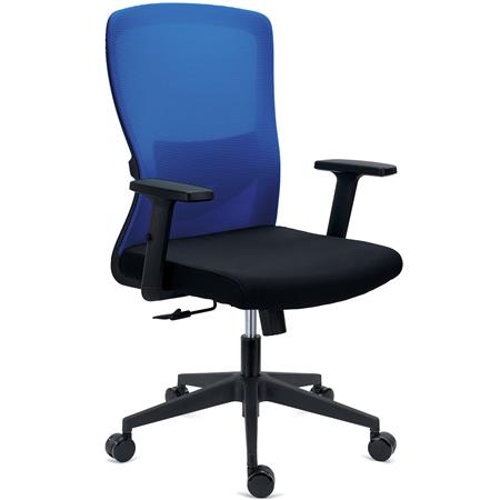 Chaise de Bureau NOTE, Utilisation Intensive de 8h, Support Lombaire Réglable, en Tissu et Maille Respirable, Bleu