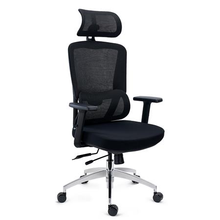Chaise ergonomique SUPRA MAX, Réglages Avancés, Utilisation Intensive, Tissu et Maille Respirable, Noir