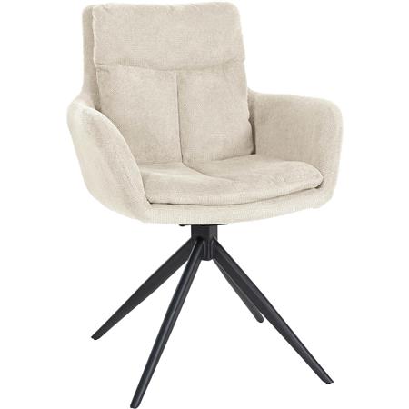 Chaise Visiteur GLAM, Design Contemporain, Pivotente, en Tissu Crème