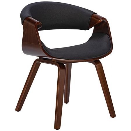 Chaise Conférence MARGOT, Design Exclusif, Structure en Bois de Noyer, en Tissu Noir