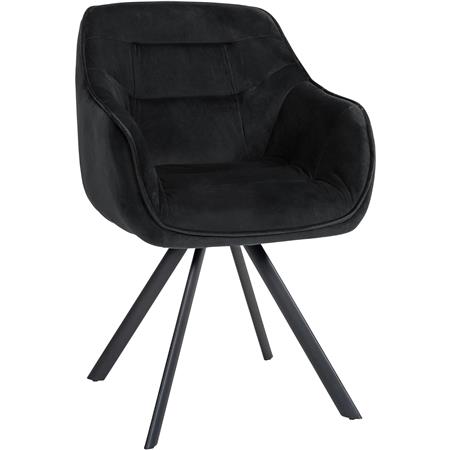 Chaise Visiteur CLODIS VELOURS, Piètement Métallique, Noir