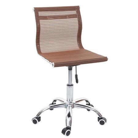 Chaise de Bureau TELGA, Structure Métallique, en Maille Respirable, Marron