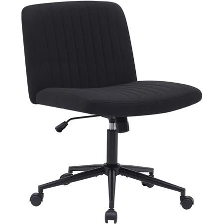 Chaise de Bureau SONNY, Structure en Métal, Revêtement en Tissu, Noir