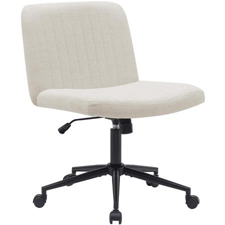 Chaise de Bureau SONNY, Structure en Métal, Revêtement en Tissu, Crème 