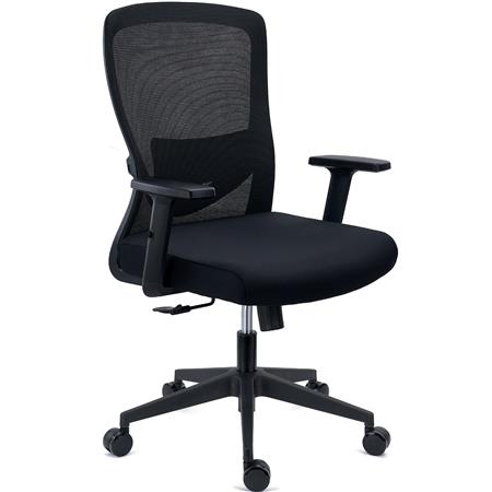 DEMO# Chaise de Bureau NOTE, Utilisation Intensive de 8h, Support Lombaire Réglable, en Tissu et Maille Respirable, Noir