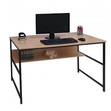 Bureau Informatique EVOKE, 120 x 60 x 78 cm, structure en métal, couleur Hêtre