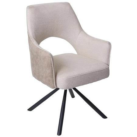 Chaise Conférence ANNIE, Design Moderne et Original, Pivotante, en Tissu, Crème