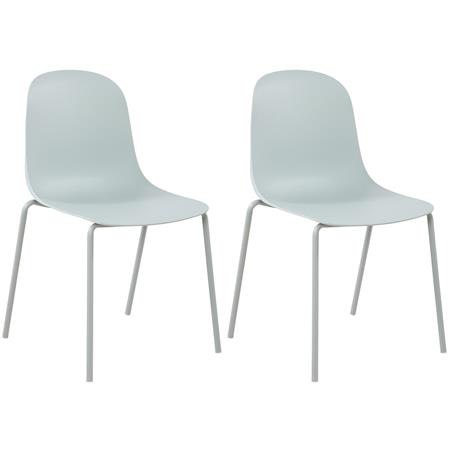Lot de 2 Chaises Visiteur EMMA, Confortable, Polyvalente et Empilable, Bleu Clair