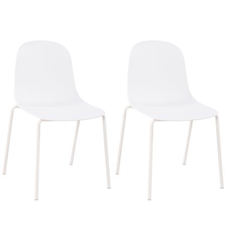 Lot de 2 Chaises Visiteur EMMA, Confortable, Polyvalente et Empilable, Blanc