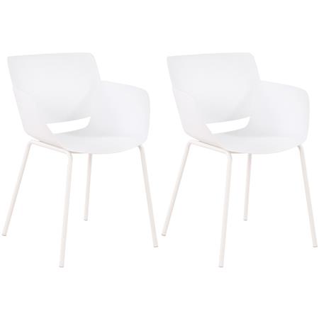 Lot de deux chaises visiteur RIKO, Confortable, Polyvalente et Robuste, Blanc