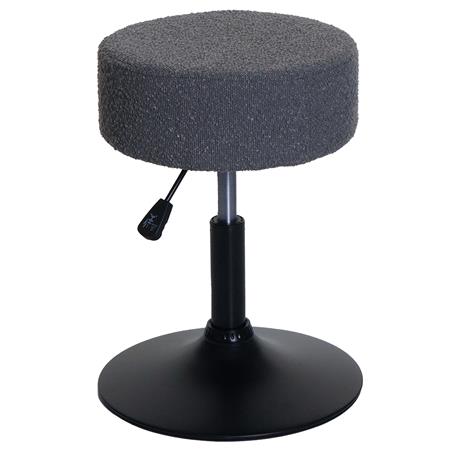 Tabouret BLOOM, Pivotant à 360°, Rembourrage Epais, En Tissu Gris Foncé