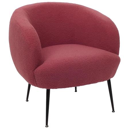 Fauteuil visiteur HARMONY, Grand Rembourrage, Design Moderne, en Tissu, Rose Foncé