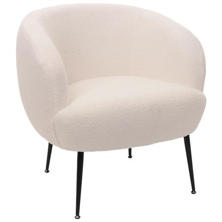 Fauteuil visiteur HARMONY, Grand Rembourrage, Design Moderne, en Tissu, Blanc